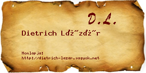 Dietrich Lázár névjegykártya